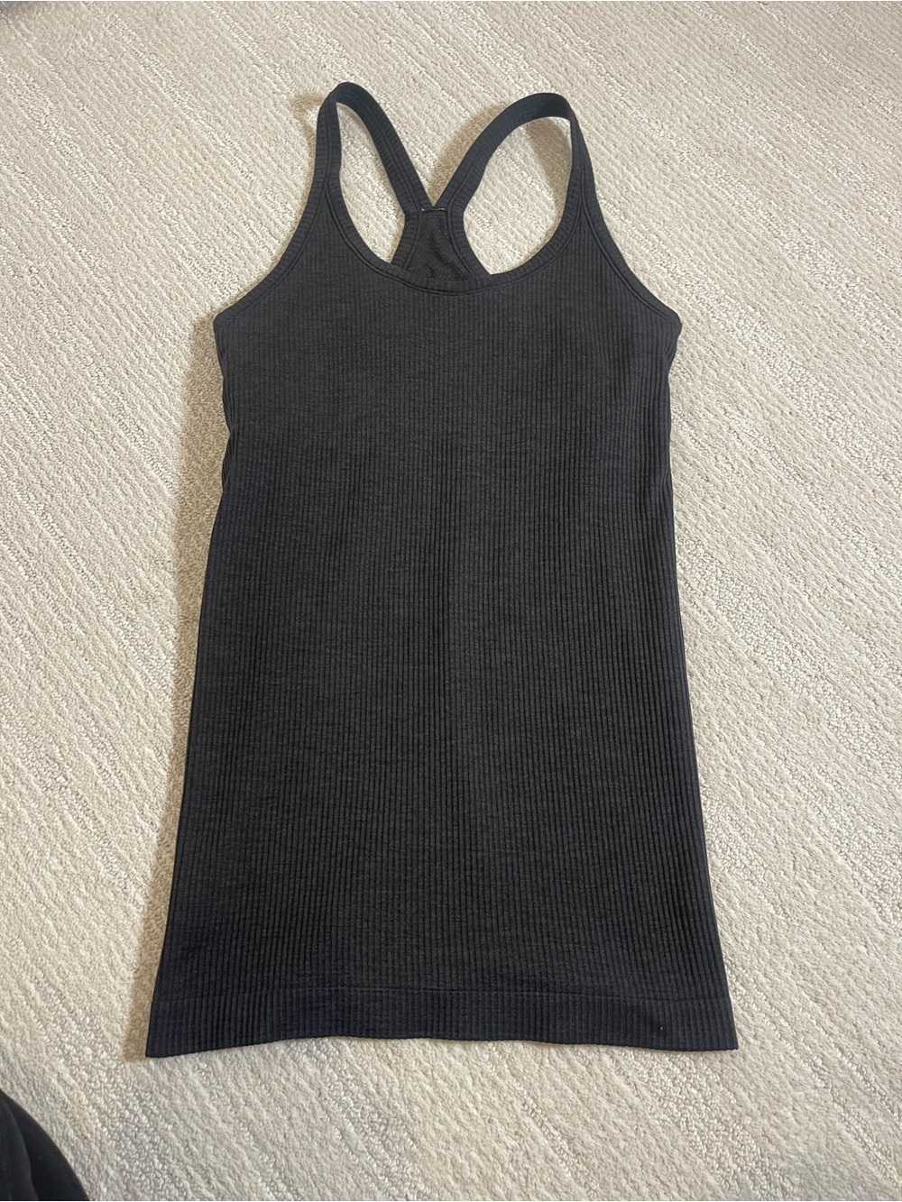 Lululemon Black Ribbed Racerback Tank — Sleek Everyday Layering Top Size 4